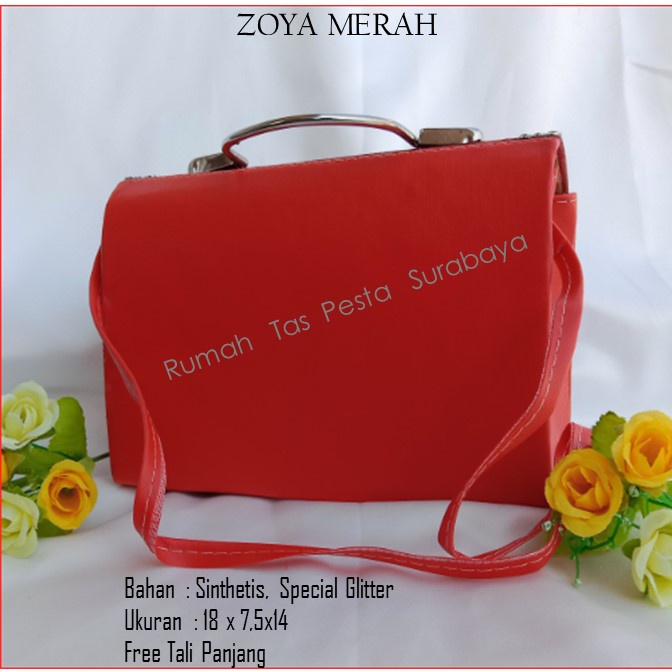 Tas Kondangan,Tas Gliter,Tas Cantik,ZOYA MERAH