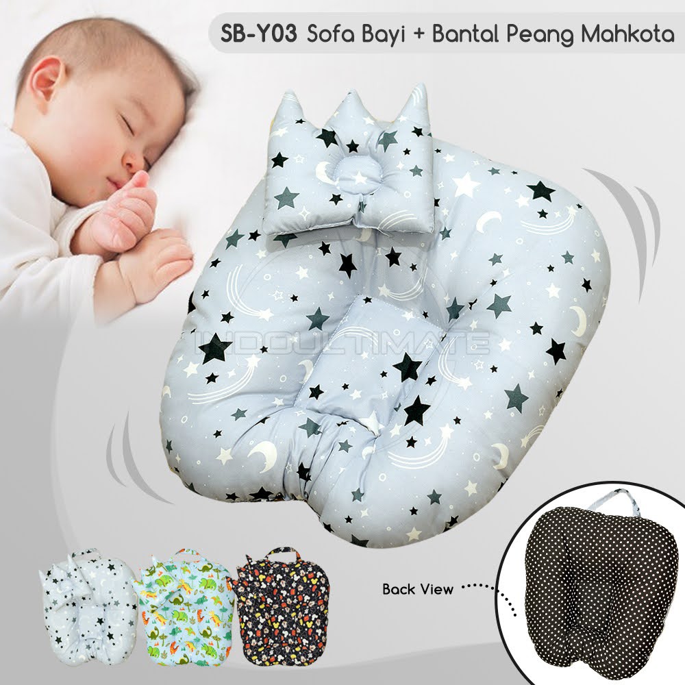 2in1 Sofa Bayi Multifungsi JUMBO FREE BANTAL MAHKOTA Tempat Tidur Bayi Matras Bayi Baby Lounger Kasur Tidur Bayi SB-Y03