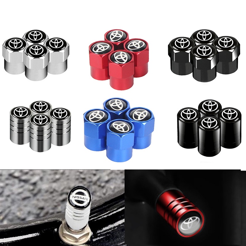 4 Pcs Auto Wheel Tire Valve Stem Caps Cover untuk Toyota Avanza Rush Kijiang Innova Calya Razie Yaris Aksesoris