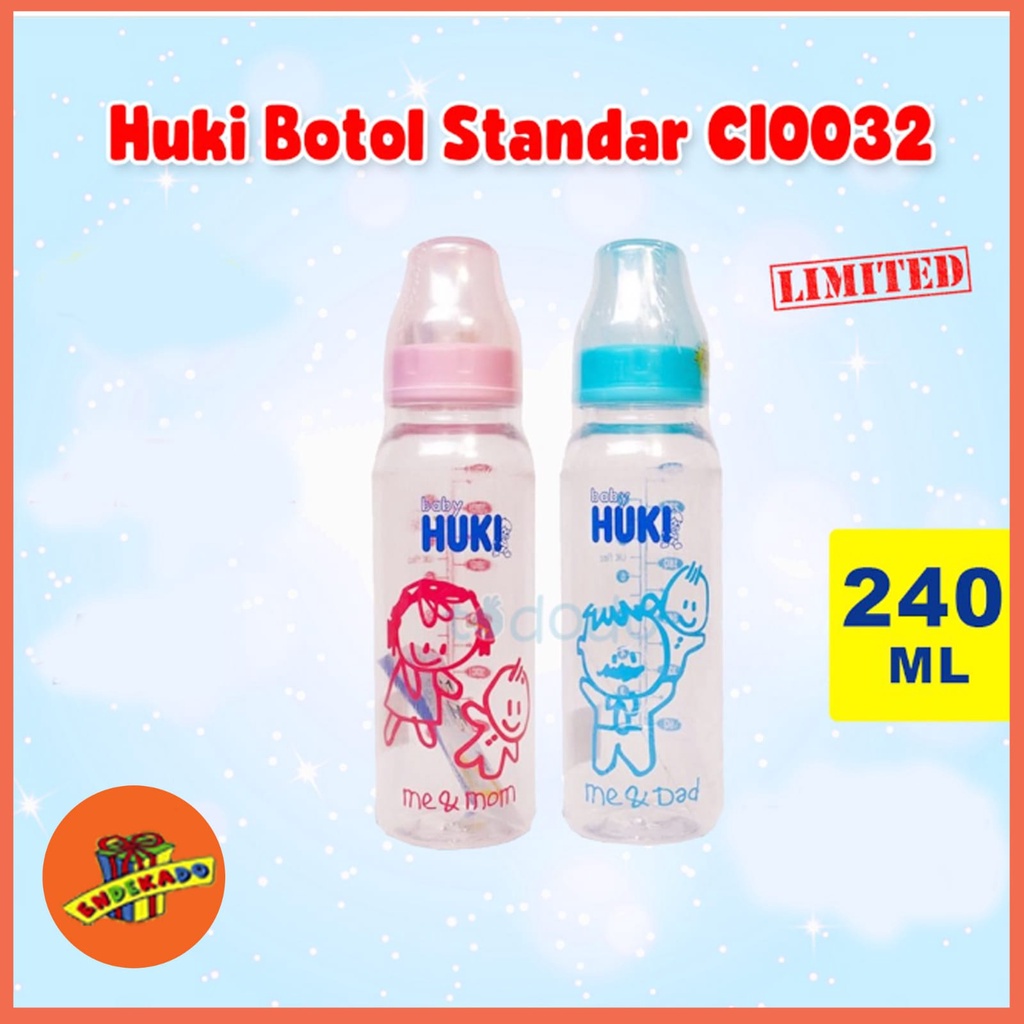 BABY HUKI ORTHODONTIC NIPPLES ROUND BOTTLES 240ml- Botol Susu 240ml