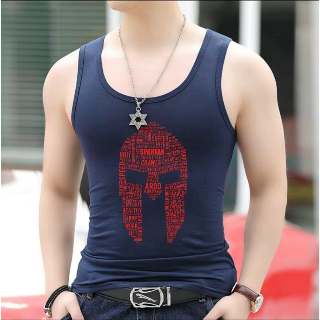 BISA COD /mukzhop -  SINGLET spartan  / singlet  / kaos dalan pria