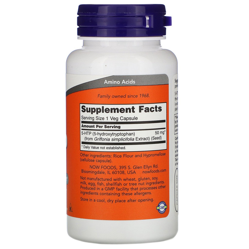 Now Foods 5 HTP 50 mg 90 Veg Cap Now 5 HTP Membantu Diet Ori USA