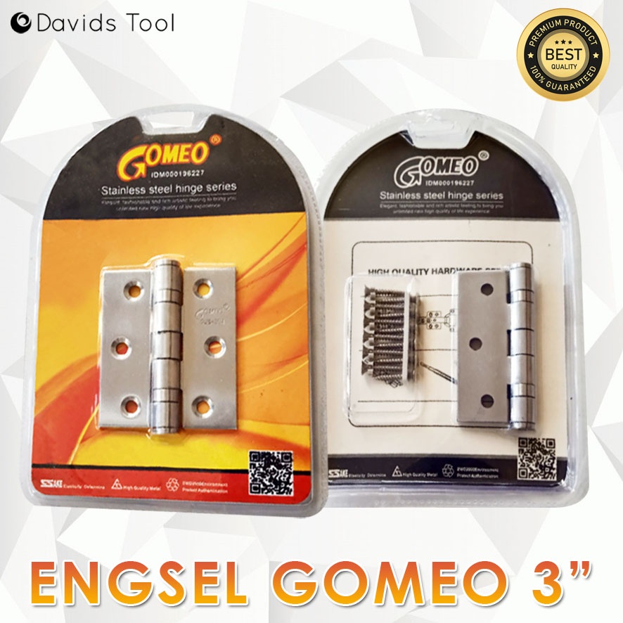 Gomeo Engsel Pintu Jendela Rumah Tebal Kamar Mandi Kayu Esel Ensel Stainless Stenlis 3 Inch Blister