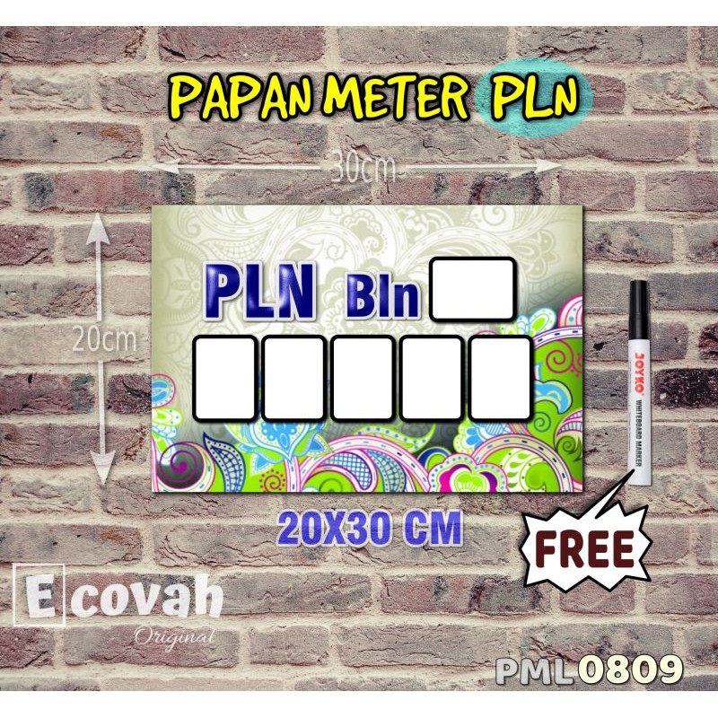 

Ecovah Papan Meter Listrik PLN PAM motif Unik - Flower 09