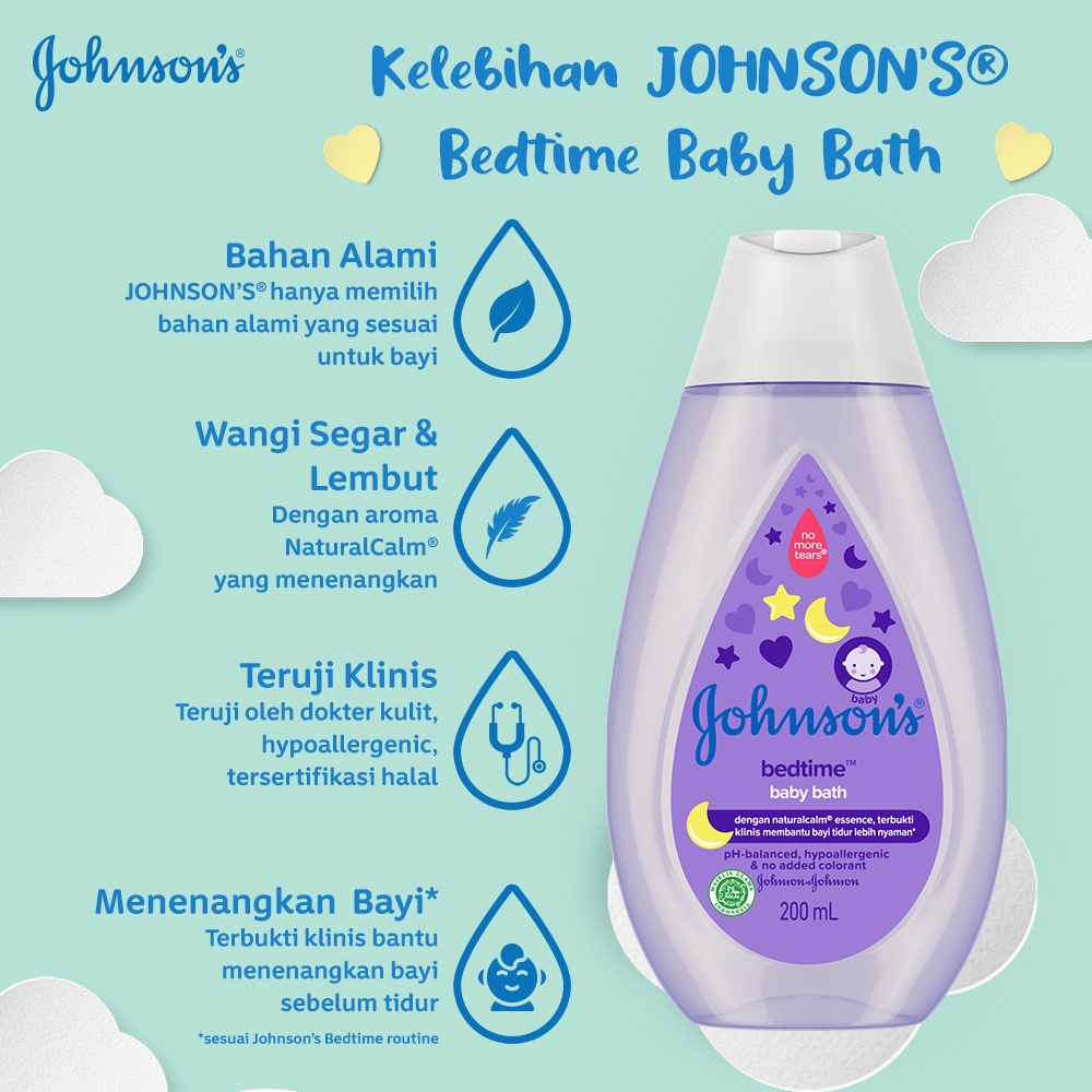 JOHNSON'S Bedtime Hair &amp; Body Baby Bath - Sabun Bayi 2in1 200ml