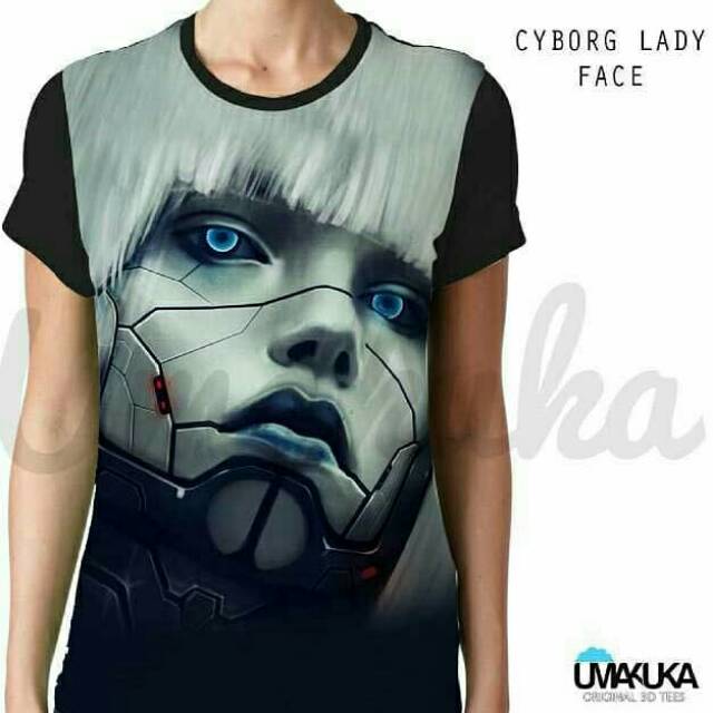Kaos 3D Cyborg Lady Face