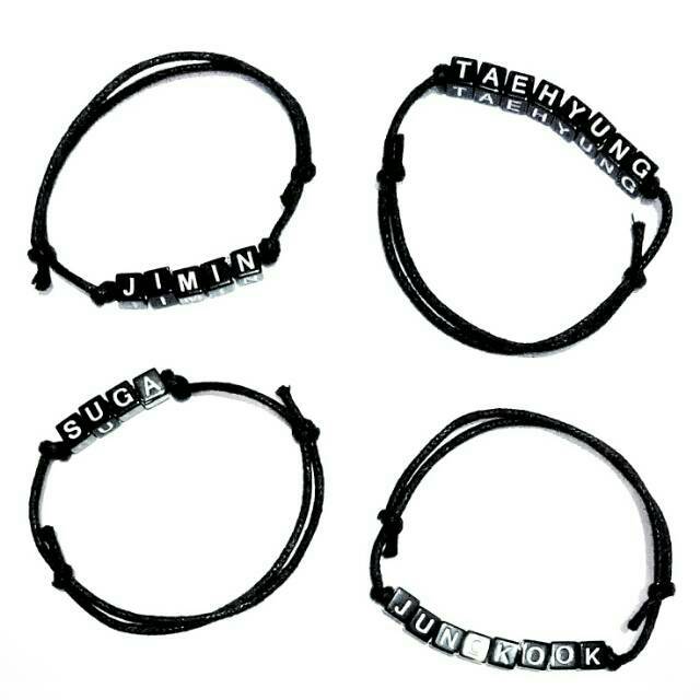 Gelang Nama Monochrome Hitam / Black Monochrome Words Bracelet | Gelang Handmade