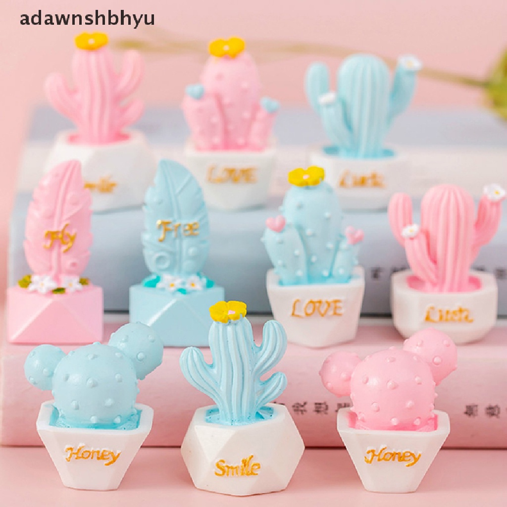 [adawnshbhyu] 10gaya Ornamen Kaktus Resin Patung Miniatur Aksesoris Lucu Dekorasi