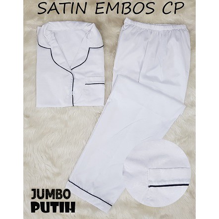 HipNop SATIN CP EMBOS JUMBO BAJU TIDUR WANITA CELANA PANJANG PIYAMA CEWE CEWEK SLEEPWEAR MAROON-3