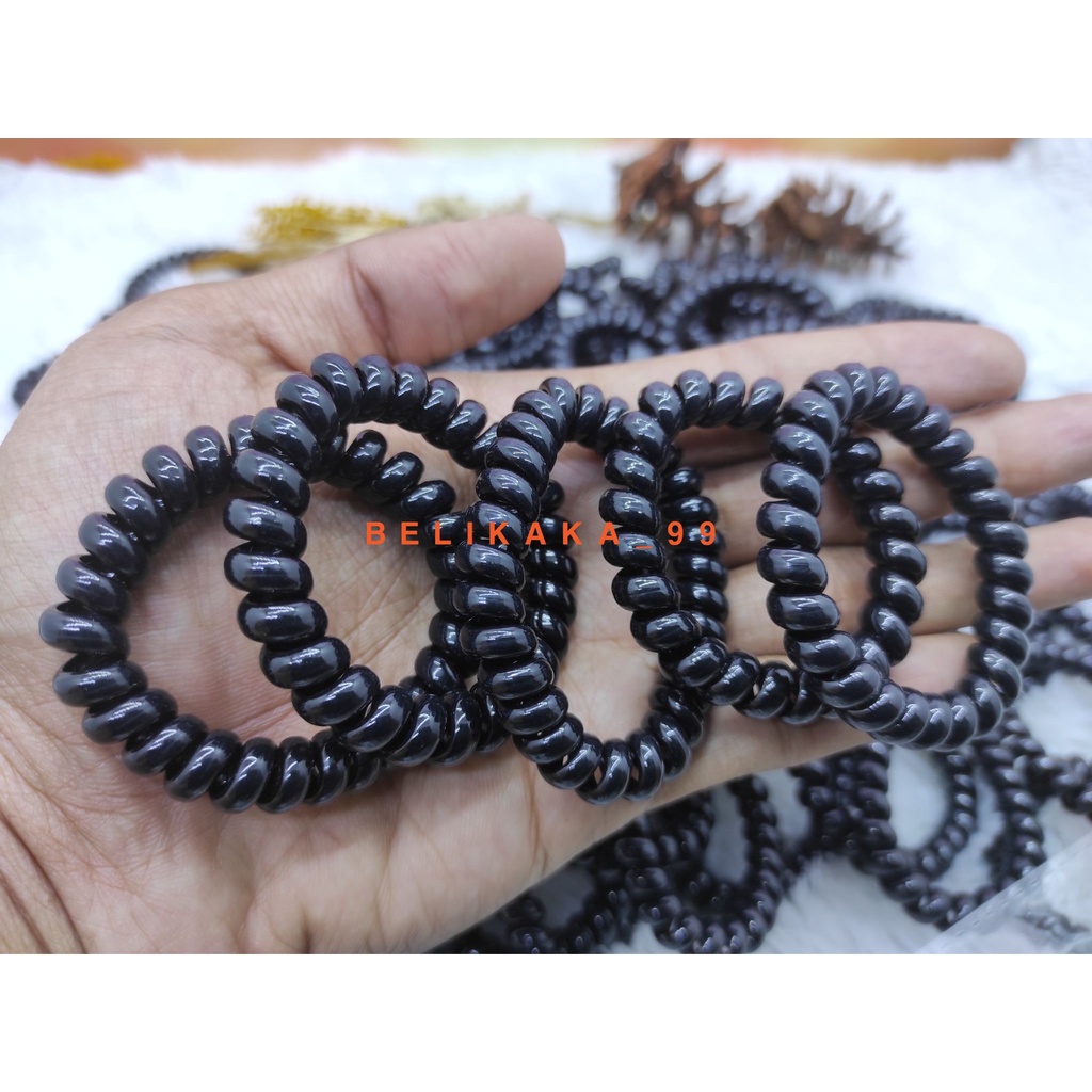 IKAT RAMBUT SPIRAL KABEL UKURAN 5CM / KUNCIRAN RAMBUT SPIRAL KABEL / KUNCIRAN SPIRAL BESAR / KUNCIRAN SPIRAL KECIL / IKAT RAMBUT KARET/ IKAT RAMBUT KABEL