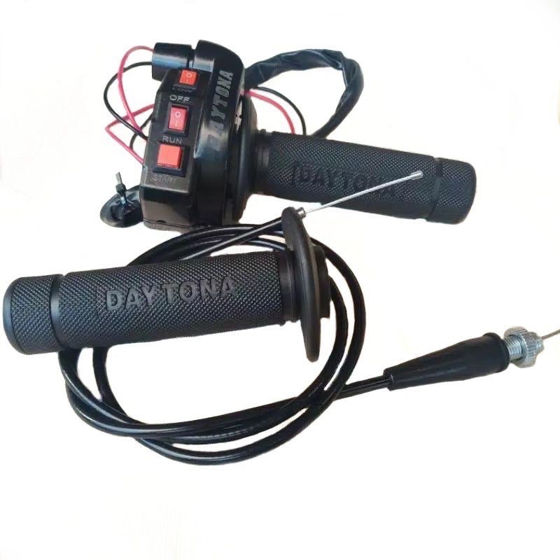 Gas spontan daytona 3tombol besi plus handgrip daytona set