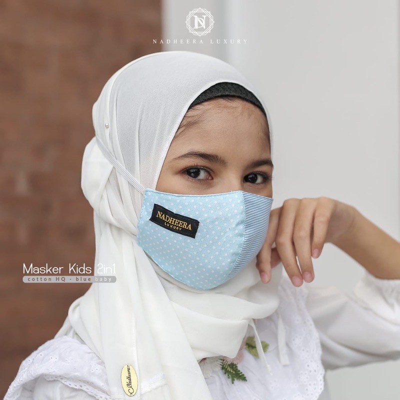 MASKER POLKA STRIP MASKER KIDS MASKER ANAK By NADHEERA LUXURY