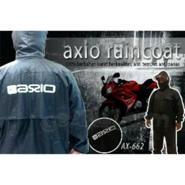 Jas Hujan AXIO Karet AX-662 Navy Blue / Biru Dongker, Full Press,  Anti Rembes