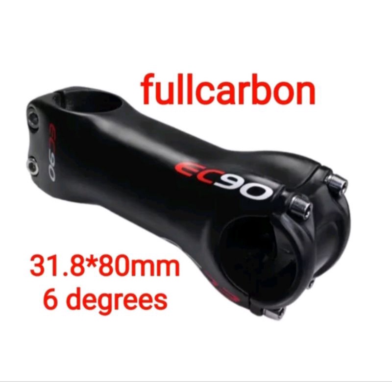 EC90 Stem Carbon Sepeda 31.8mm Panjang 80mm Handlebar Stem Carbon Sepeda 8 cm