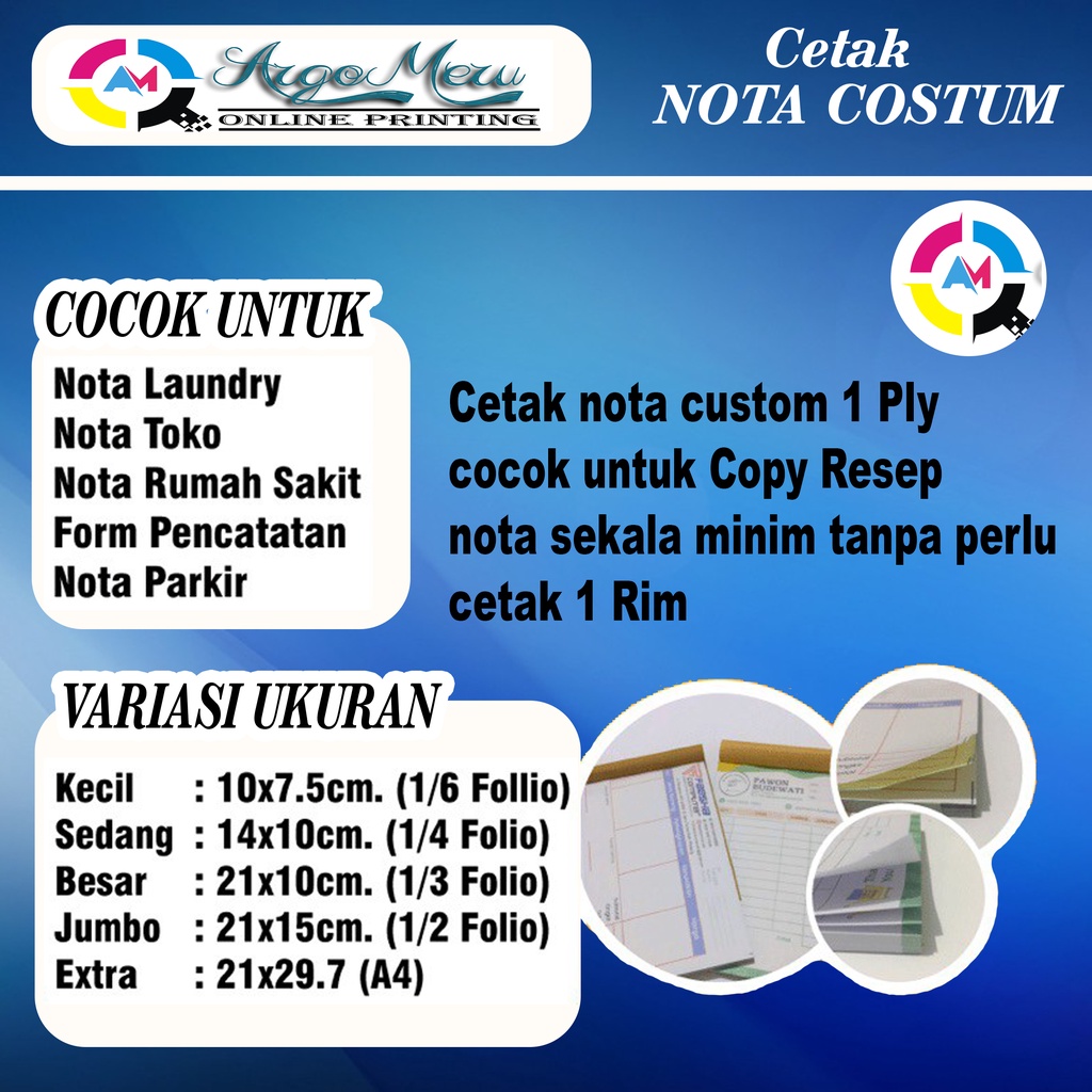 

Cetak Nota/Copy Resep/Surat Jalan/Faktur Penjualan Custom Satuan 1 Ply