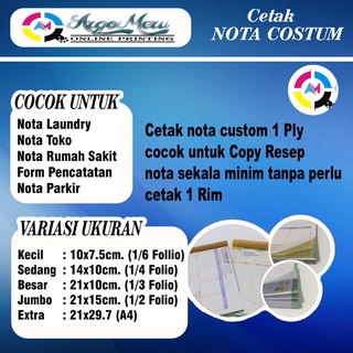 Jual Cetak Nota Bon Ukuran 1 6 Folio 1 Ply Indonesia Shopee Indonesia