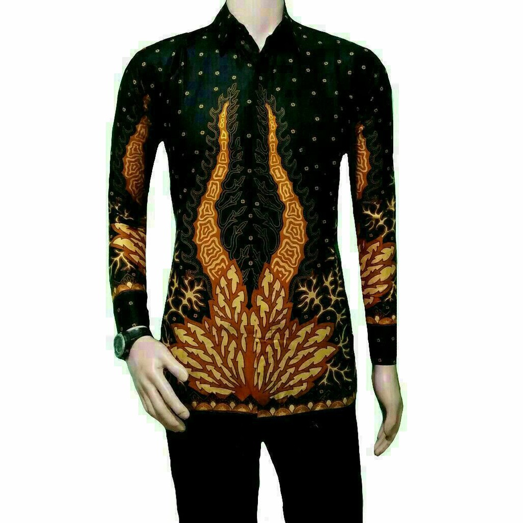 BSWART BATIK HRB026 Kenongo Hem Pendek Padi Pekalongan M L XL Batik Pria MURAH