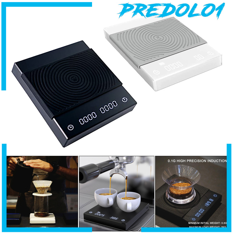 [PREDOLO1]Black Mirror Basic Coffee Scale Kitchen Scales 2Kg for Pour-Over Hand Drip