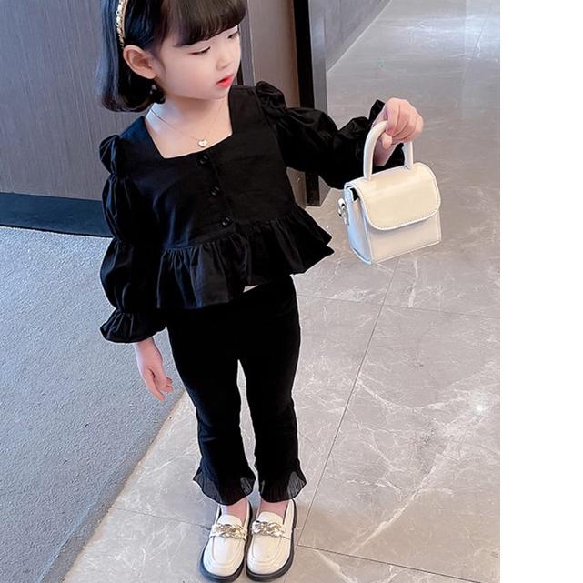 Kemeja Anak Cewek Lengan Panjang Korean Style / Baju Anak Perempuan Sabrina Korean Style Usia 1-8 Ta