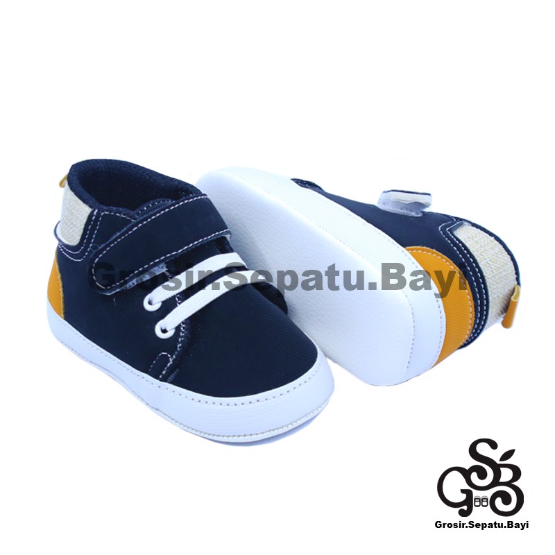 sepatu bayi baby shoes prewalker laki laki perempuan umur 2 - 14 bulan model Basket Case HITAM