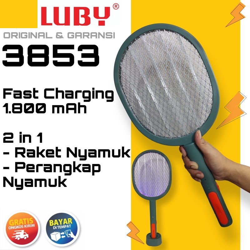 Raket Nyamuk / Perangkap Nyamuk Elektrik L-3853 Merk. LUBY