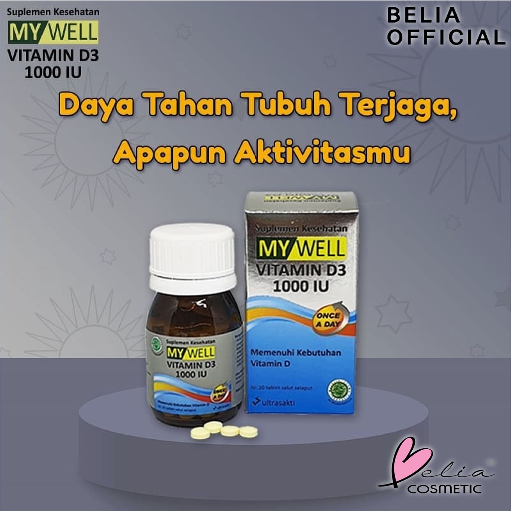 ❤ BELIA ❤ MY WELL Vitamin D3 1000 IU | Halal | BPOM | Suplemen Kesehatan | Mywell Vit D