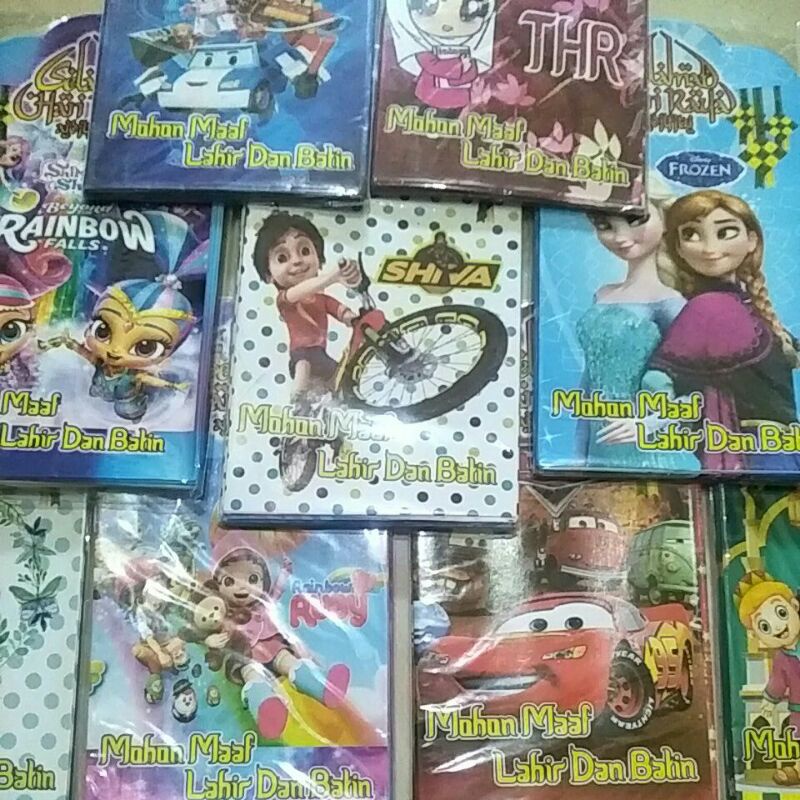 

amplop lebaran karakter kartun ukuran medium murah glosy