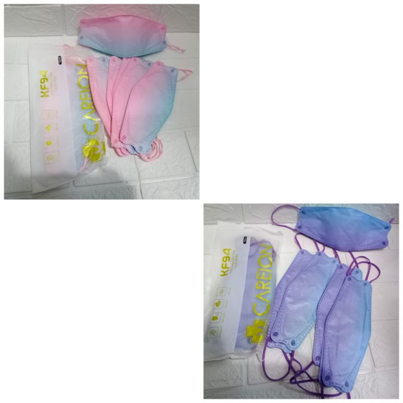 masker KF94 careion tie dye/masker warna gradasi/