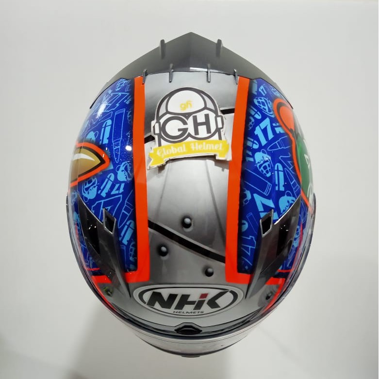 HELM NHK FULL FACE NHK RX9 MOTIF KAREL ABRAHAM ORANGE