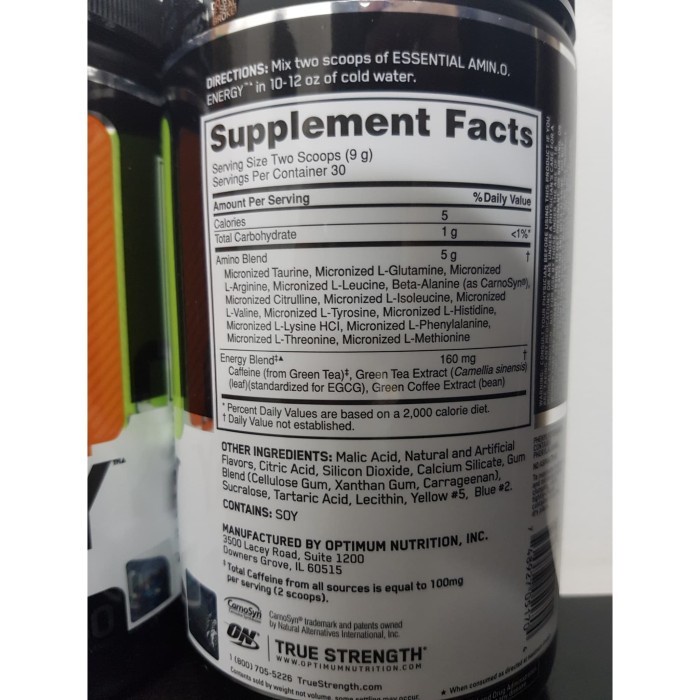 (Bonus Sample) On Optimum Nutrition Amino energy 30 Serving