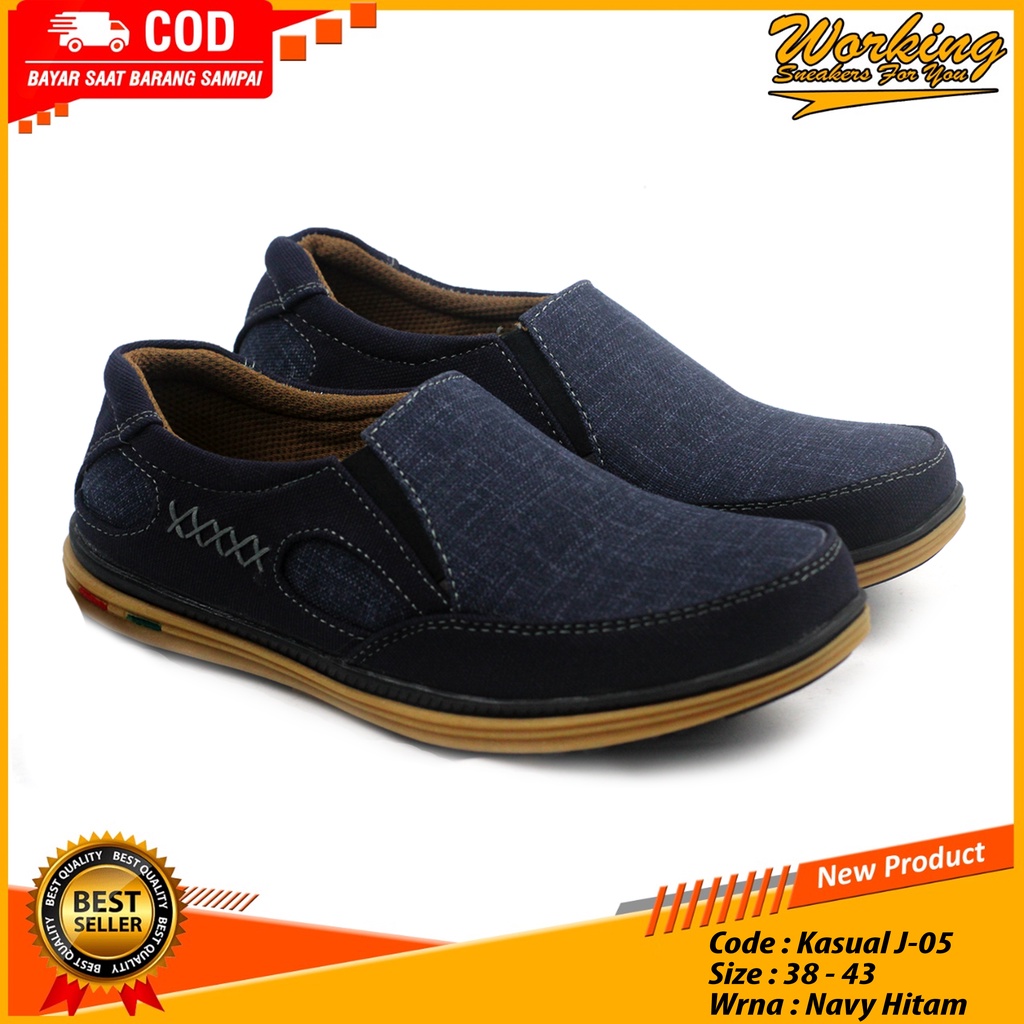 Sepatu Kasual Working J-05 Sepatu Slop Pria Kerja