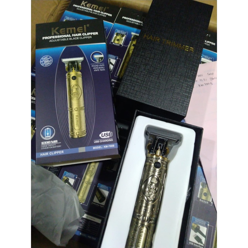 Kemei Hair Trimmer KM-2918 USB Rechargeable Hair Clipper / Alat Cukur