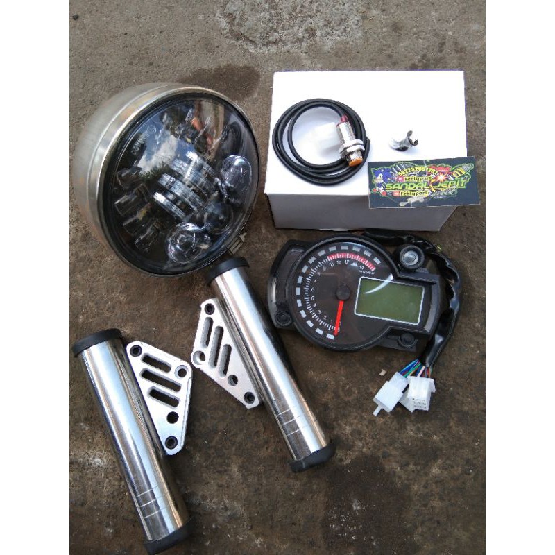 PAKET SET LAMPU DAYMAKER 5,7 INCH IMPORT GRAD A LAMPU DAYMAKER 16 LED IMPORT KODE MS-800RLB KUPINGAN