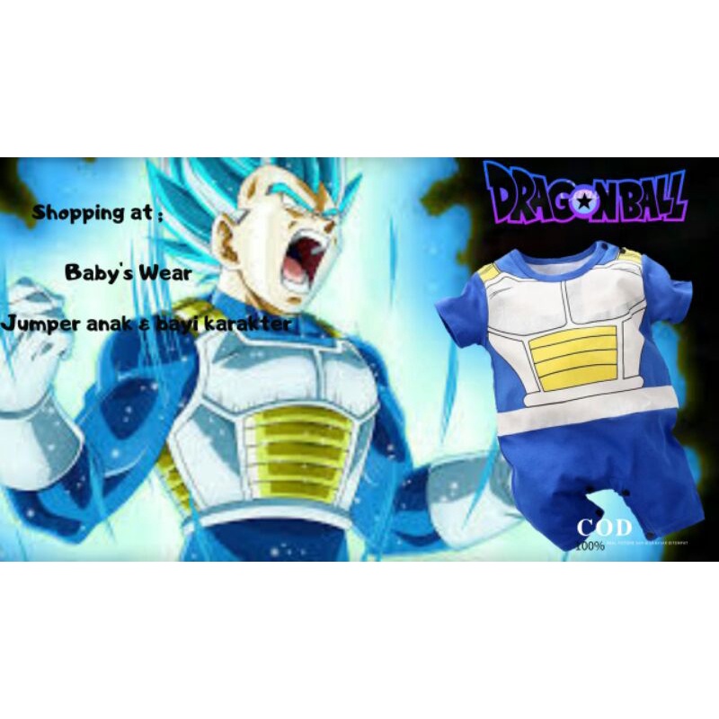BAJU BAYI ANIME JUMPER DRAGON BALL PENDEK BEJITA VEGETA IMPORT PREMIUM