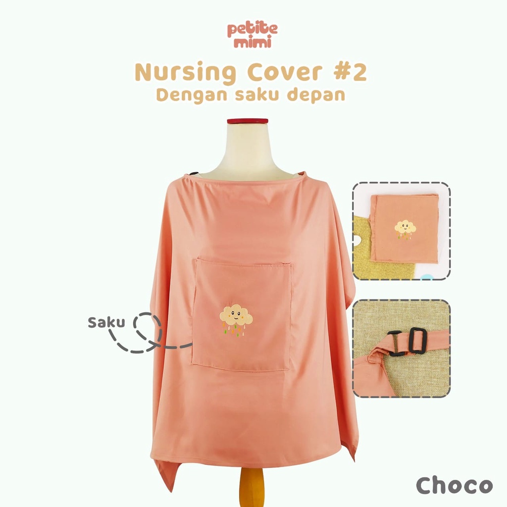 PETITE MIMI APRON POLOS BORDIR PELANGI / AWAN REGULER - APRON MENYUSUI - APRON POUCH