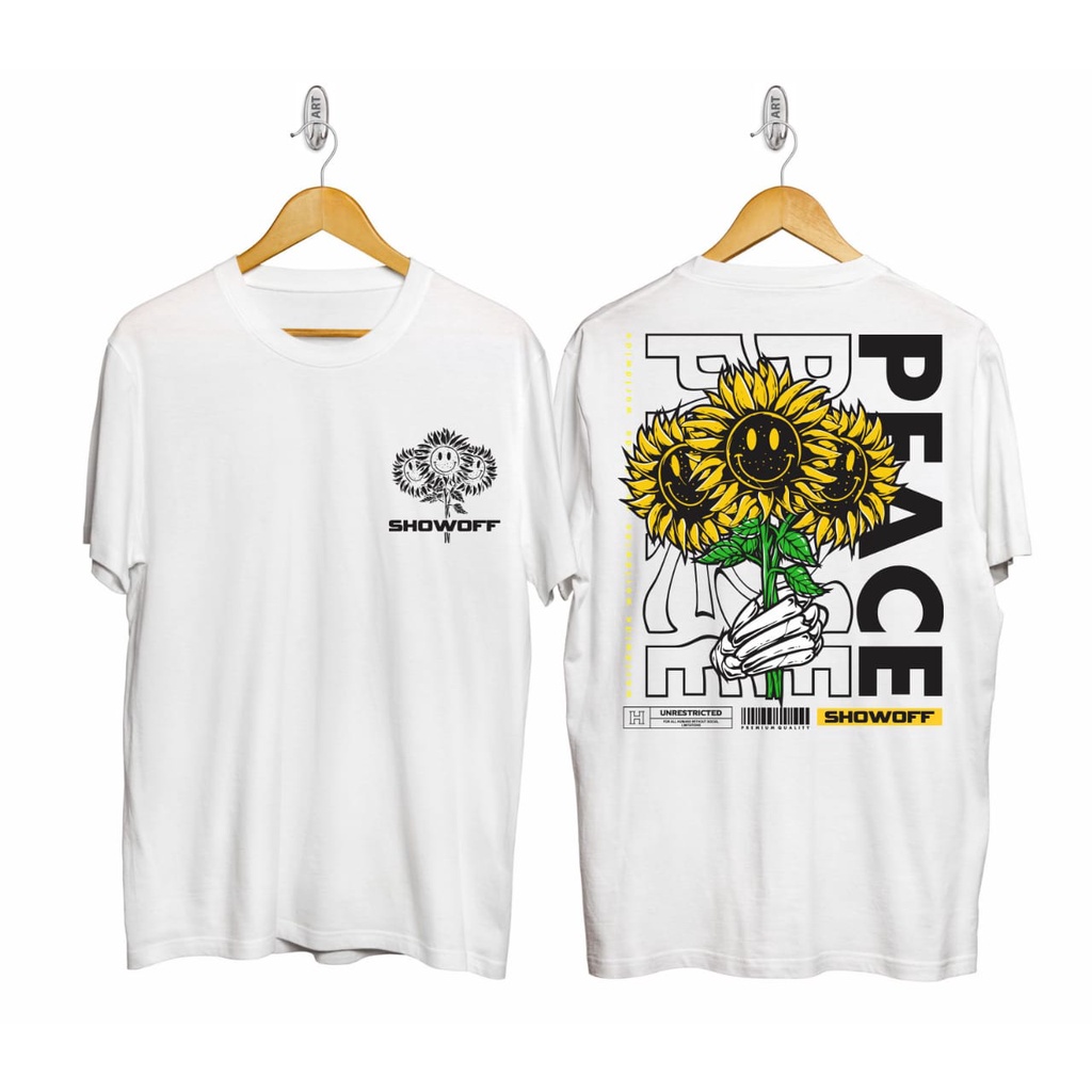 Kaos murah Kaos distro murah baju  distro pria t-shirt murah combed30s SD FLOWER PEACE