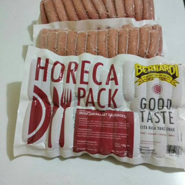 

Sosis Sapi hotel breakfast Bernardi Horeca 1kg tidak perlu kupas