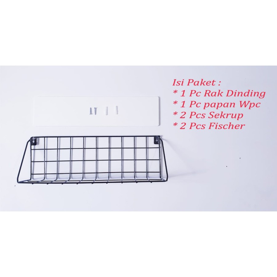Rak Dinding Tempel Minimalis + Papan, Baut Dan Fisher L Besar M942
