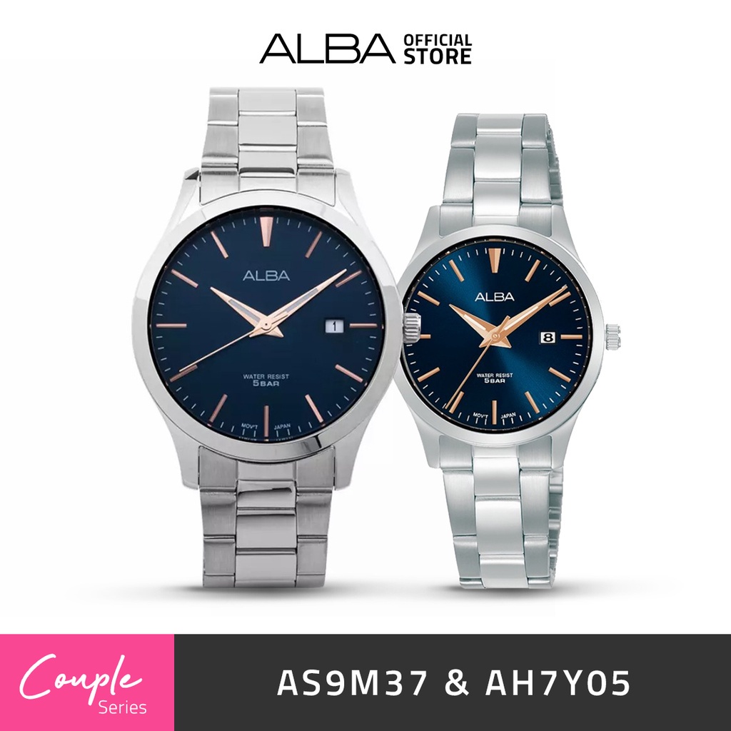 Jam Tangan Couple Alba Quartz AS9M37 - AH7Y05 Original