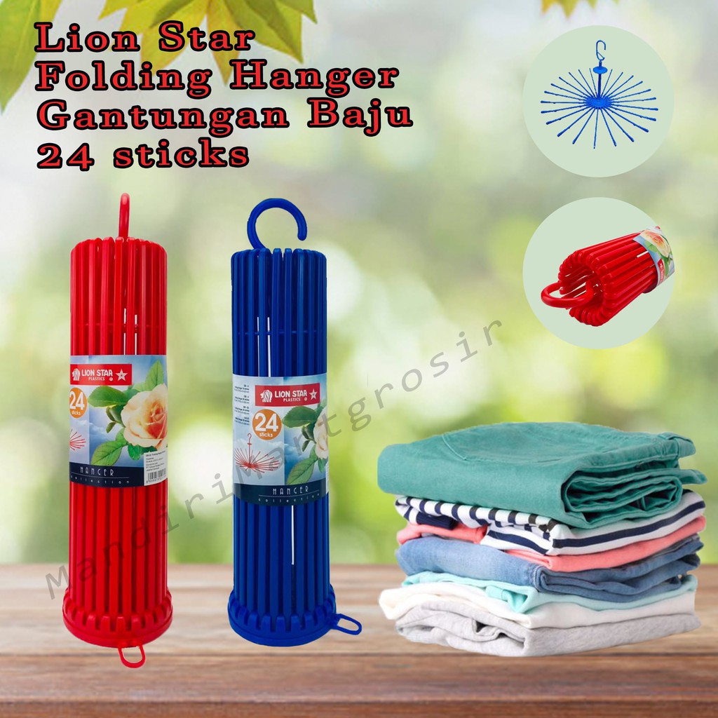 Folding Hanger *Lion Star * Gantungan Baju * 24 sticks