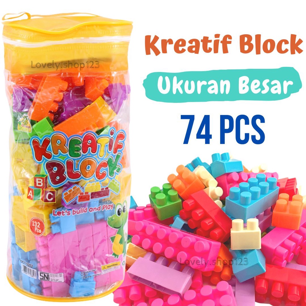 Jual MAINAN ANAK BLOK BALOK SUSUN BONGKAR PASANG PUZZLE BESAR BRICK ...