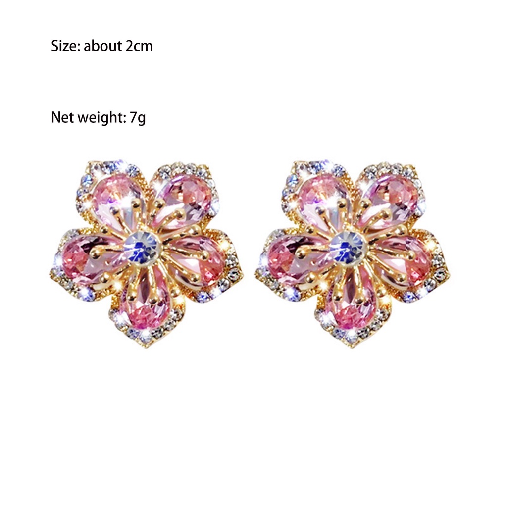 Lily Stud Earrings Anting Fashion Bunga Matahari Ganda Lapisan Ganda Bunga