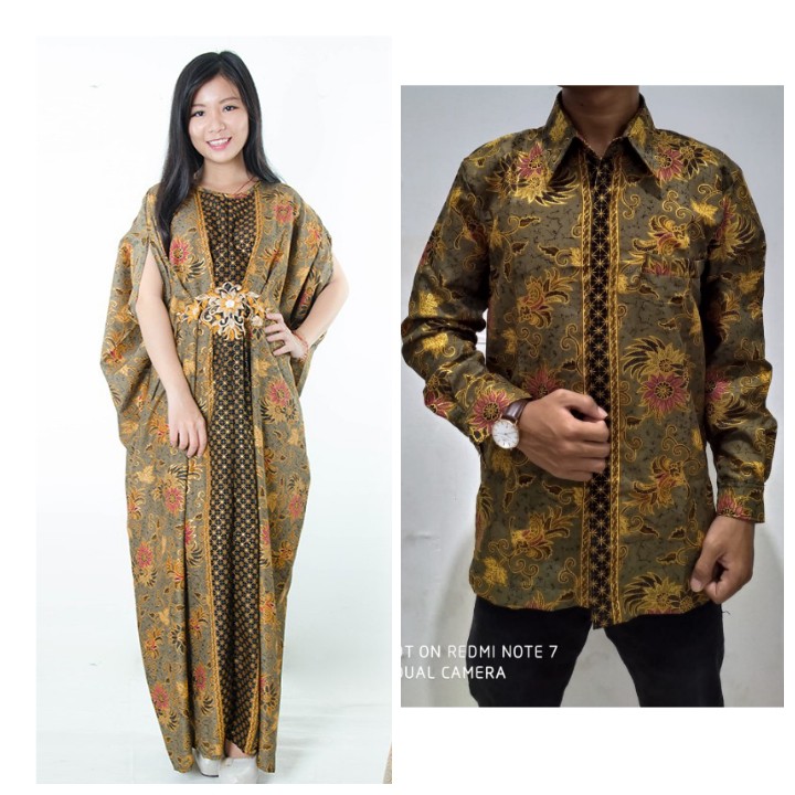 SB Collection Couple Dress Maxi Xexia Kaftan Jumbo Longdress Dan Kemeja Batik Pria