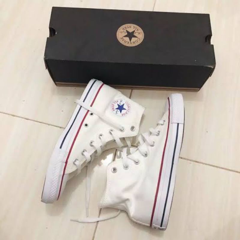 SEPATU ALL STAR CONVERSE PUTIH TINGGI BOOT PUTIH
