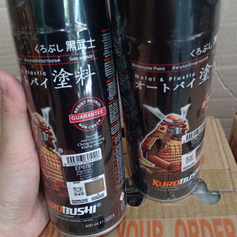 Samurai Paint Kurobushi Cat Pilox Pilok 400 ml - Magnesium / Titanium (EP876*) Tahan Panas