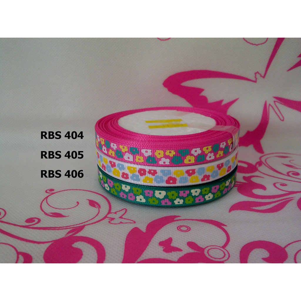 

[10 YARD] PITA GROSGRAIN MOTIF BUNGA SALE RBS 404,405,406