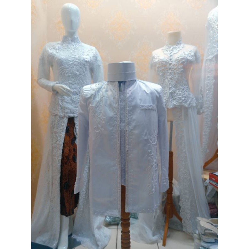 beskap pengantin putih//beskap bridal