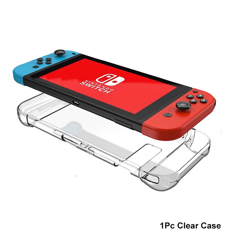 Hot Sale/Nintendo Switch Pelindung Aksesoris Hard Case+Tempered Glass Screen Protector+Thumb Grips Caps