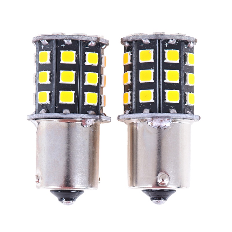 {LUCKID}2Pcs 1156 BA15S 2835 33-SMD Yellow LED Bulbs Car Turn Signal Lamp Brake Lights