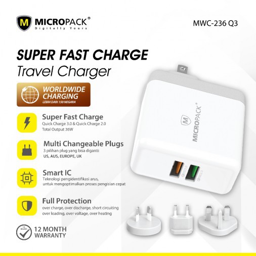 Micropack Wall Charger MWC-236Q3
